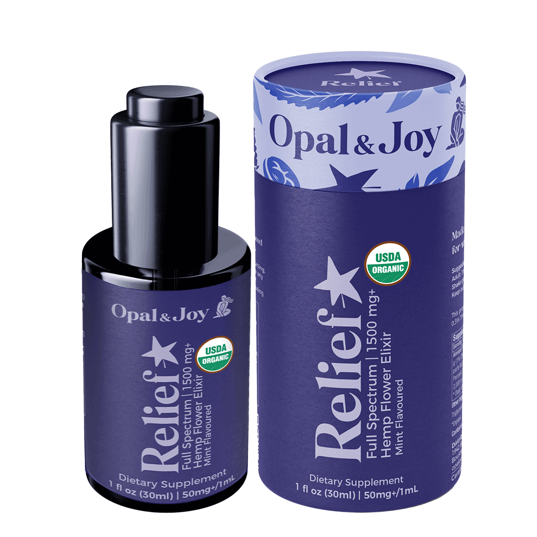 Relief Elixir CBD Oil bottle and tube