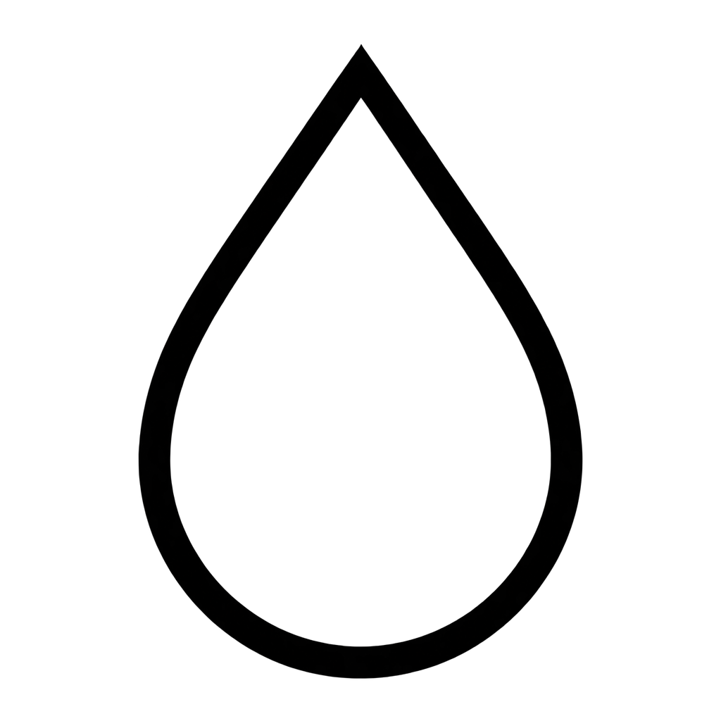 Water droplet with a matching black outline