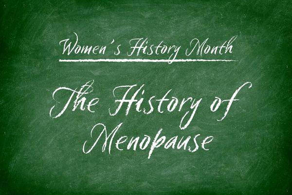 The History of Perimenopause written on a blackboard