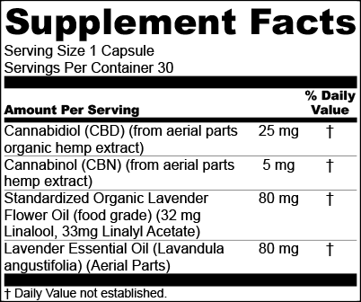 Rest supplement facts panels