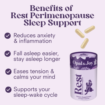 benefits of Rest perimenopause Sleep Support 30 day Supply