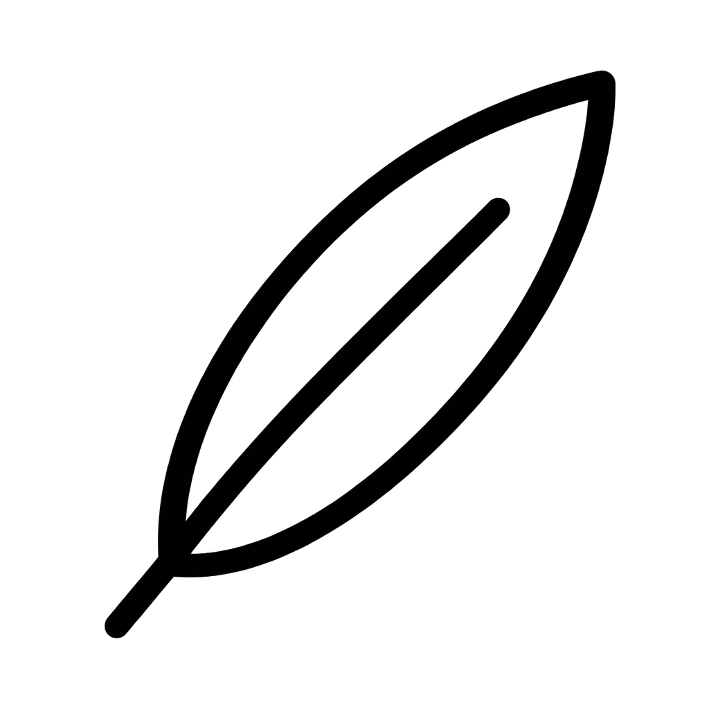 Simplified feather outline icon