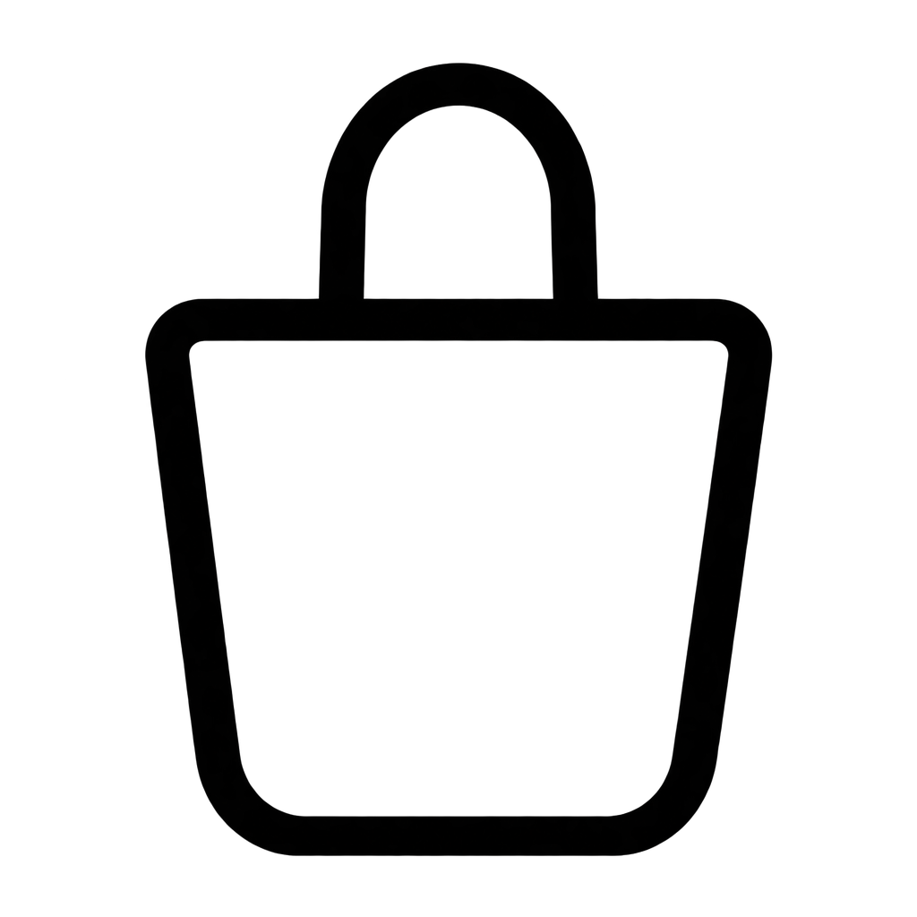 Tote bag icon revised to match the heavier theme outlines